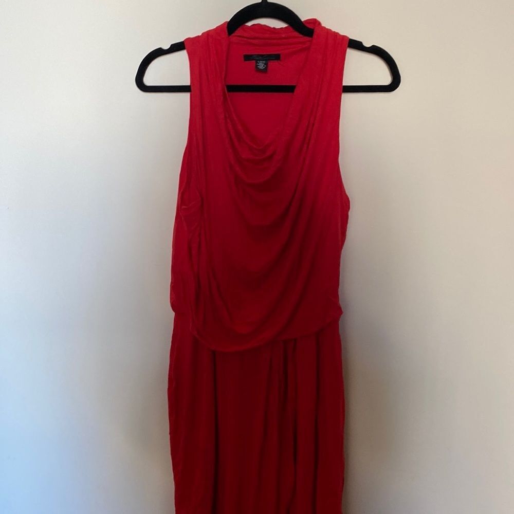 Kenneth Cole Red Cowl Sleeveless Dress Size L EUC
